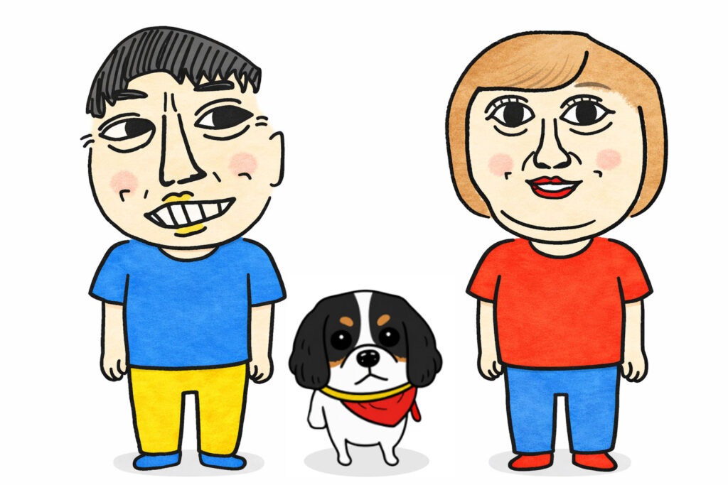 763企画スタッフとまるちゃんの似顔絵イラスト