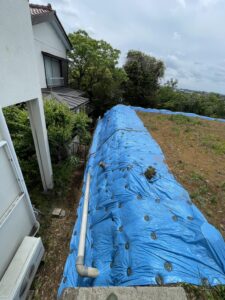 防草シート貼り直し後